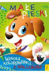 Wesołe kolorowanki z naklejkami. Małe pieski