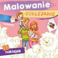 Malowanie-doklejanie. Rodzinki. Kolorowanka