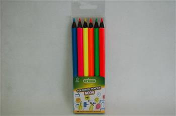 Kredki ołówkowe Cricco trójkątne 6kol. neonowe