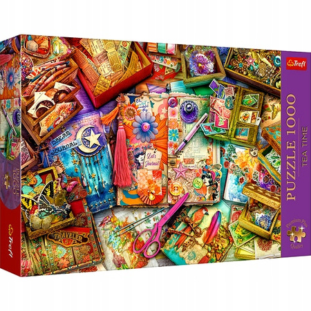 Puzzle 1000 Tea Time: Biurko pełne inspiracji
