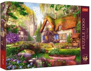 Puzzle Premium Plus Quality 1000  Tea Time: Urocza chatka w lesie
