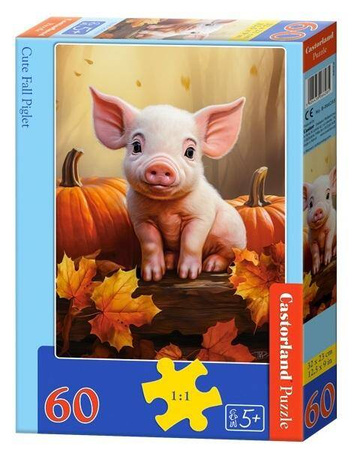 Puzzle 60 Cute Fall Piglet / Jesienny prosiaczek