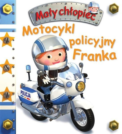 Motocykl policyjny Franka. Mały chłopiec WILGA