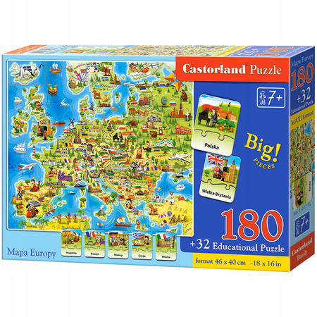 Puzzle 180 Mapa Europy z quizem