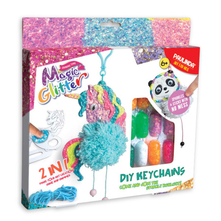Zestaw kreatywny ,,Magic glitter" Stwórz breloczki 3D Panda i Jednorożec
