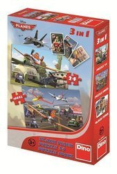 Puzzle 24+100elem. + Czarny Piotruś. Samoloty DINO