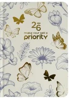 Kalendarz książkowy B6 2026 tygodniowy Motyle i kwiaty