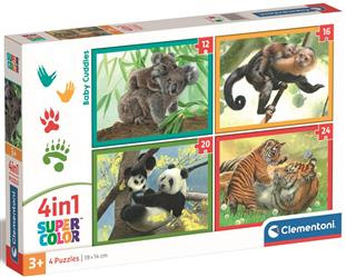Puzzle 4 w 1 Dzieci zwierząt 21532