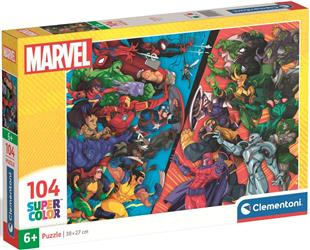 Puzzle 104 Marvel bohaterowie vs. złoczyńcy