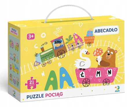 Puzzle 21 elementów Pociąg abecadło Dodo (wersja Polska)