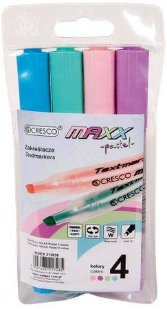 Zakreślacz MAXX PASTEL 4 kolory