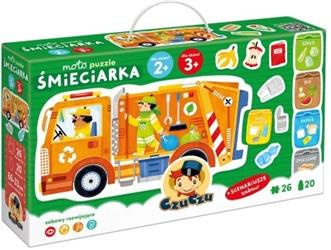 Moto puzzle śmieciarka dla dzieci 2+, 3+ 26 elementów