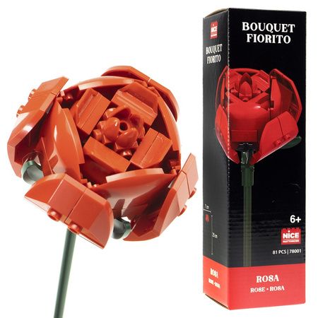 NICE KWIATY Z KLOCKOW 81 el. RÓŻA