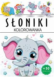 Słoniki kolorowanka