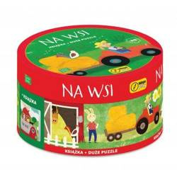 Puzzle na okrągło 30 elem i książka. Na wsi