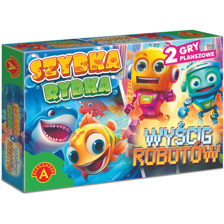 Szybka rybka + Wyścigi robotów Rodzinna gra planszowa 