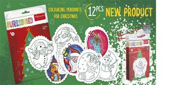 Zestaw 12 bombek choinkowych Kartonowe