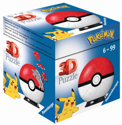 Puzzle 3D 54 elementy Kula Pokemon czerwona