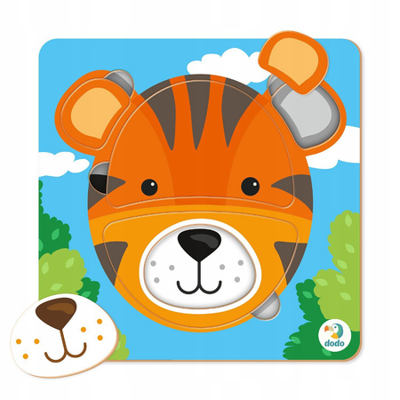 Puzzle mini 5 elementów. Sorter. Tygrys Dodo