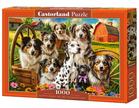 Puzzle 1000 Happy Dogs In The Countryside / Szczęśliwe psy na wsi