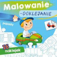 Malowanie-doklejanie. Pojazdy. Kolorowanka