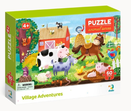 Puzzle 60 elementów. Biomy. Wiejska przygoda Dodo