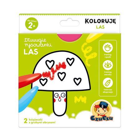 Długie rysowanki. Las. Koloruję 2+