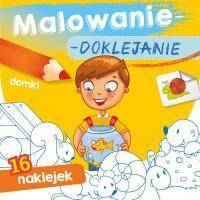Malowanie-doklejanie. Domki. Kolorowanka