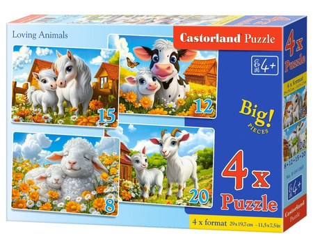 Puzzle 4 w 1 Loving Animals