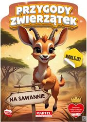 Kolorowanka z naklejkami Przygody zwierzątek na sawannie