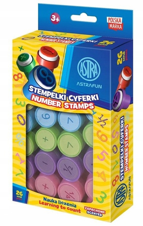 Stempelki zapachowe, nauka liczenia ASTRAFUN cyferki - 26 szt