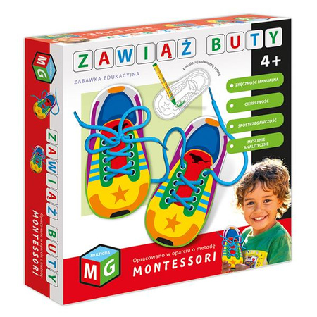 Montessori zabawka edukacyjna zawiąż buty