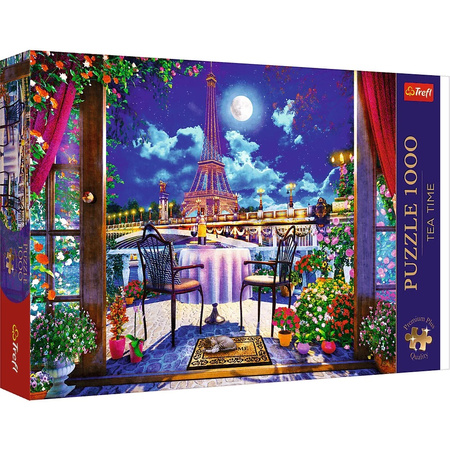 Puzzle 1000 Tea Time Paryż w blasku księżyca