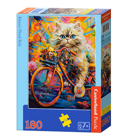 Puzzle 180 Kitten's Floral Ride / Kwiatowa przejażdżka kociaka