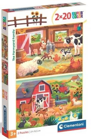 Puzzle 2x20 Super Kolor The Farmyard Family / Farma