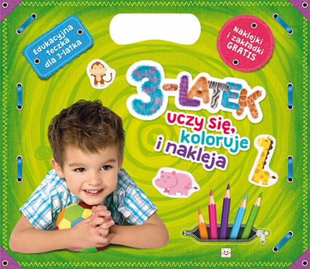 Teczka 3 latek uczy się, koloruje i nakleja
