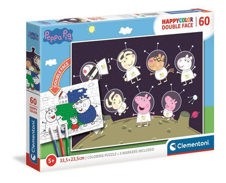 Puzzle 60 elem Happy color Świnka Peppa Clementoni