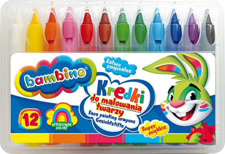 Kredki do malowania twarzy  12 kol. Bambino