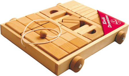 Klocki drewniane na wózku Kukuryku