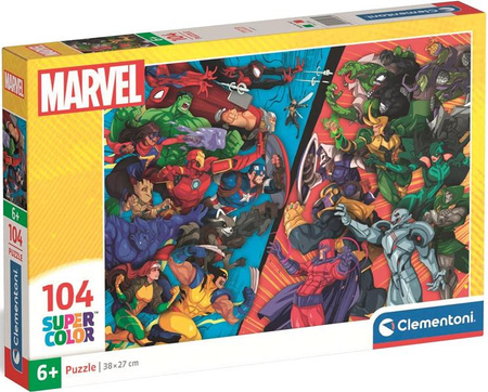 Puzzle 104 Marvel bohaterowie vs. złoczyńcy