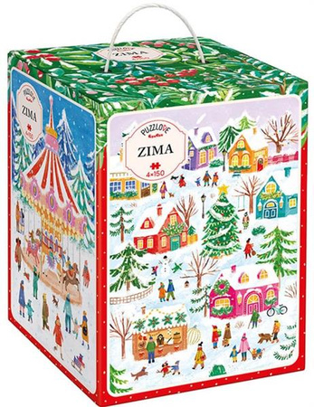 Puzzle 4x150 Puzzlove Zima CzuCzu