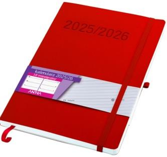 Kalendarz 2025/2026 B5 18 miesięczny TDW czerwony