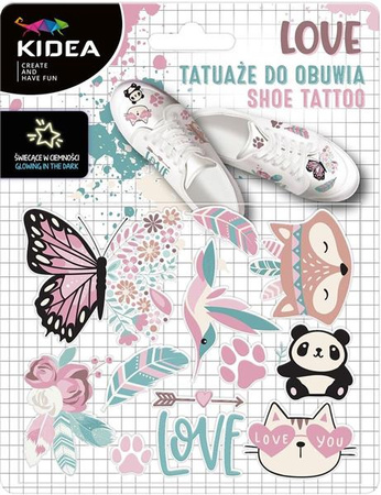 Tatuaże do obuwia świecące w ciemności Love