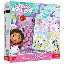 Gra planszowa 2w1 Chinczyk/węże i drabiny Gabby"s Dollhouse