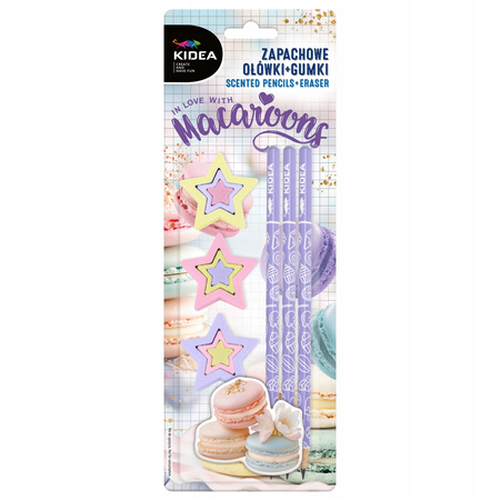 Zapachowe ołówki+gumki makaroniki Kidea