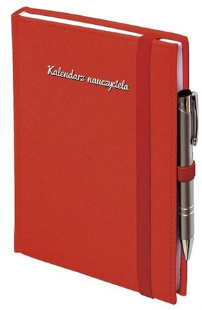 Kalendarz nauczyciela B5 tygodniowy czerwony 18/19