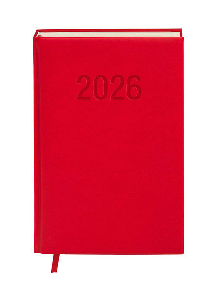 Kalendarz książkowy A5 2026 Colorfix dzienny czerwony