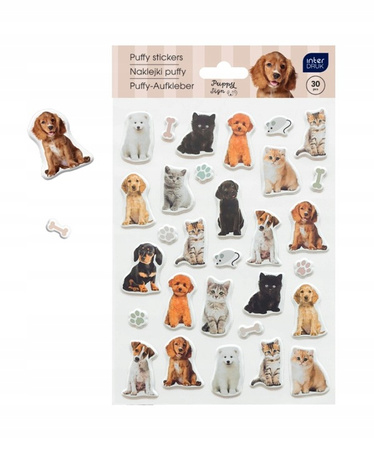 Naklejki puffy 30szt Puppy Sign