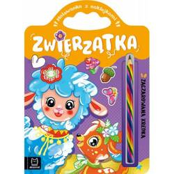 Zwierzątka Zaczarowana kredka Malowanka, naklejki