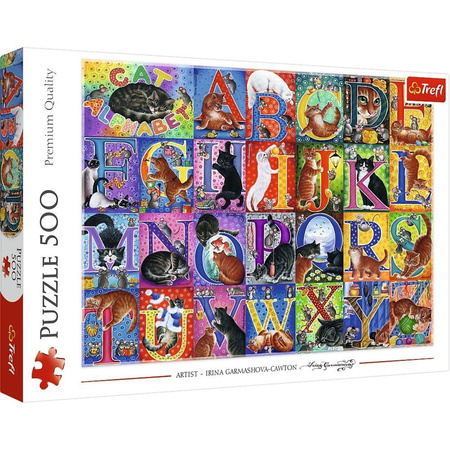 Puzzle 500 Koci alfabet